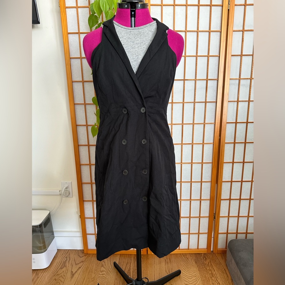 Anthropologie Maeve Tuxedo Button Vest Tank Dress